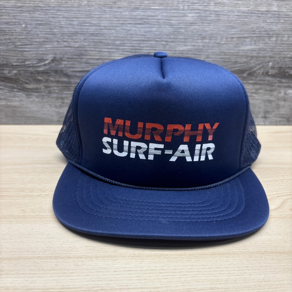 Vintage Murphy Surf-Air Hat Cap Snap Back Mens One Size Blue Mesh Trucker Beach